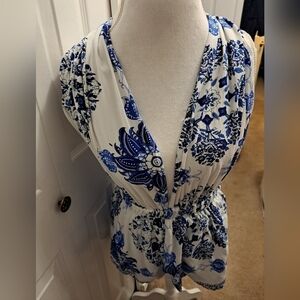 One Way Women's Floral Print Romper With Halter Top Long Bands   Size 10